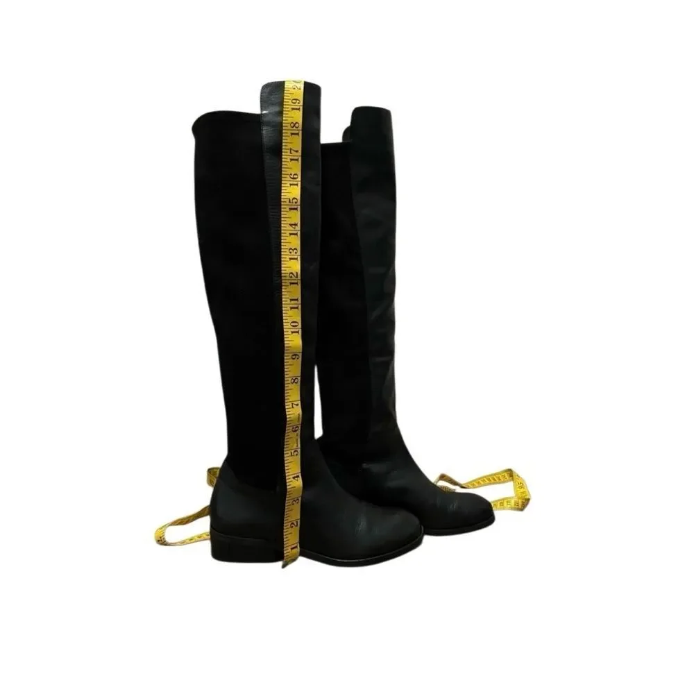 Black Leather 50/50 Riding Boot Over Knee Sole Society Calypso Tall Equestrian 6